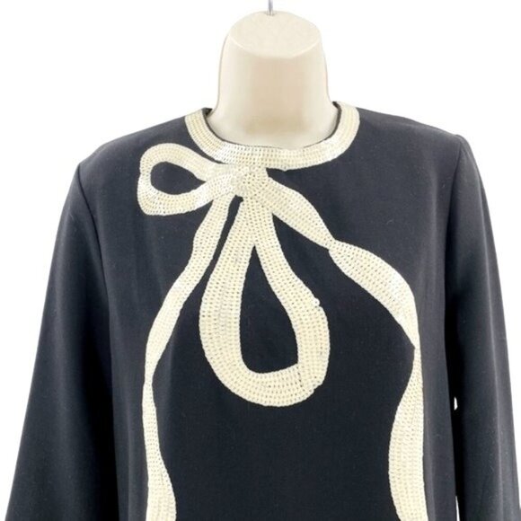 Tuckernuck | NEW Black Bow Jamie Long Sleeve Sequins Mini Dress Size XXS - Picture 6 of 12